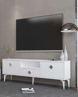 140x49x30 cm, Alb;Argintiu