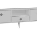 Comoda TV, Hanah Home, 1304-DROP-1, 140x49x30 cm, PAL , Alb / Argintiu