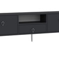 Comoda TV, Hanah Home, 1306-DROP-1, 140x45x30 cm, PAL , Antracit / Argintiu