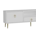 Comoda TV, Hanah Home, 1306-DROP-1, 140x45x30 cm, PAL , Alb/Auriu