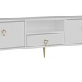 Comoda TV, Hanah Home, 1306-DROP-1, 140x45x30 cm, PAL , Alb/Auriu