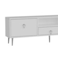 Comoda TV, Hanah Home, 1306-DROP-1, 140x45x30 cm, PAL , Alb / Argintiu