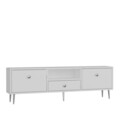 Comoda TV, Hanah Home, 1307-DROP-1, 140x45x30 cm, PAL , Alb / Argintiu