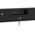 Comoda TV, Hanah Home, 1308-DROP-1, 140x45x30 cm, PAL , Antracit / Argintiu