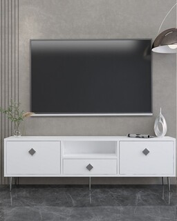 140x45x30 cm, Alb;Argintiu