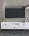Comoda TV, Hanah Home, 1308-DROP-1, 140x45x30 cm, PAL , Alb / Argintiu
