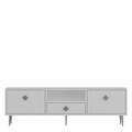 Comoda TV, Hanah Home, 1308-DROP-1, 140x45x30 cm, PAL , Alb / Argintiu