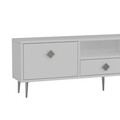 Comoda TV, Hanah Home, 1308-DROP-1, 140x45x30 cm, PAL , Alb / Argintiu