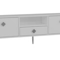 Comoda TV, Hanah Home, 1308-DROP-1, 140x45x30 cm, PAL , Alb / Argintiu