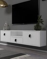 Comoda TV, Hanah Home, 1309-DROP-1, 140x30x30 cm, PAL , Alb