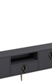 Comoda TV, Hanah Home, 1311-DROP-32, 140x45x30 cm, PAL , Antracit / Negru / Auriu