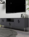Comoda TV, Hanah Home, 1311-DROP-32, 140x45x30 cm, PAL , Anthracite / Black / Silver