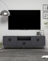 Comoda TV, Hanah Home, 1312-DROP-32, 140x45x30 cm, PAL , Anthracite / Black / Silver