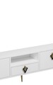Comoda TV, Hanah Home, 1312-DROP-32, 140x45x30 cm, PAL , Alb / Negru / Auriu