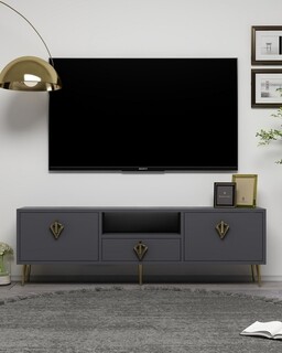 140x45x30 cm, Antracit;Auriu