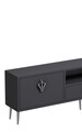 Comoda TV, Hanah Home, 1313-DROP-32, 140x45x30 cm, PAL , Antracit / Argintiu