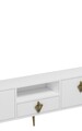 Comoda TV, Hanah Home, 1313-DROP-32, 140x45x30 cm, PAL , Alb/Auriu