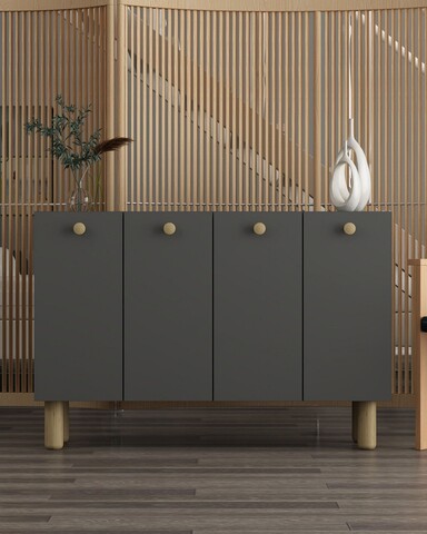 Consola, Hanah Home, Ilay Bohem, 120x80x29.6 cm, PAL , Stejar antracit / safir