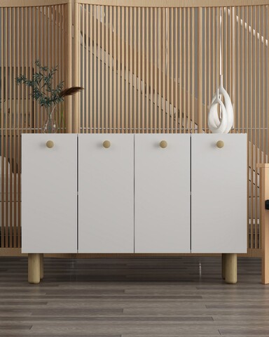 Consola, Hanah Home, Ilay Bohem, 120x80x29.6 cm, PAL , Stejar alb / safir