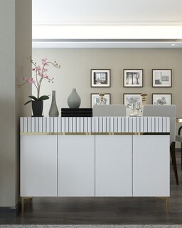 120x80x29.6 cm, Alb;Auriu