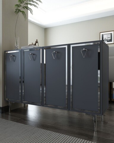 Consola, Hanah Home, 8160KM-1, 120x75x29.6 cm, PAL , Antracit / Argintiu