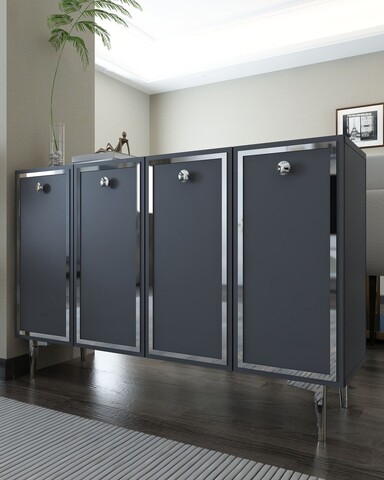 Consola, Hanah Home, 8161KM-1, 120x75x29.6 cm, PAL , Antracit / Argintiu