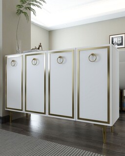 120x75x29.6 cm, Alb;Auriu