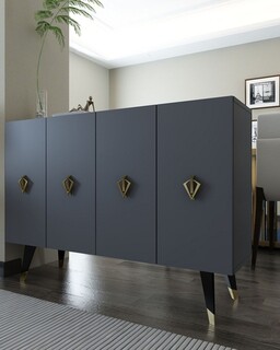 120x80x29.6 cm, Antracit;Auriu