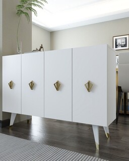 120x80x29.6 cm, Alb;Auriu