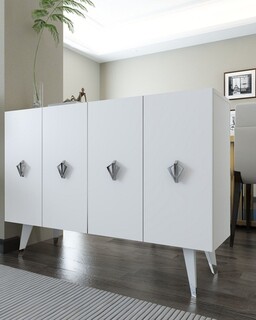 120x80x29.6 cm, Alb;Argintiu