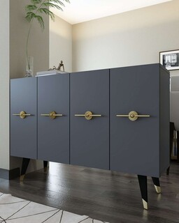 120x80x29.6 cm, Antracit;Auriu