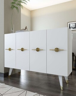 120x80x29.6 cm, Alb;Auriu