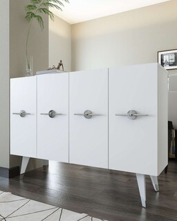 120x80x29.6 cm, Alb;Argintiu