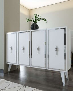 120x80x29.6 cm, Alb;Argintiu