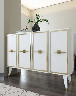 120x80x29.6 cm, Alb;Auriu