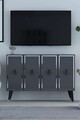 Consola, Hanah Home, 8175KM-32, 120x80x29.6 cm, PAL , Anthracite / Black / Silver