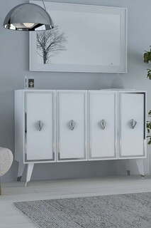 120x80x29.6 cm, Alb;Argintiu