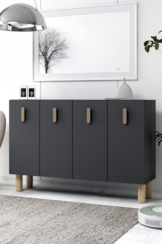 Consola, Hanah Home, 8182KM-64, 120x75x29.6 cm, PAL , Stejar antracit / safir