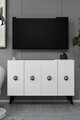 Consola, Hanah Home, 8183KM-32, 120x80x29.6 cm, PAL , White / Black / Silver