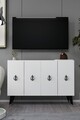 Consola, Hanah Home, 8184KM-32, 120x80x29.6 cm, PAL , White / Black / Silver