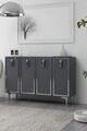 Consola, Hanah Home, 8186KM-64, 120x75x29.6 cm, PAL , Antracit / Argintiu