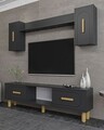 Comoda TV, Hanah Home, Yosun Bohem, 150x44.6x29.6 cm, PAL , Stejar antracit / safir