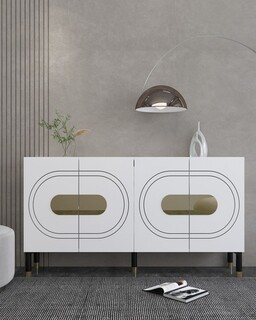 150x75x35 cm, Alb;Auriu