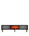 Comoda TV, Hanah Home, Dario Bohem Fireplace, 150x44.6x29.6 cm, PAL , Antracit