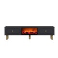 Comoda TV, Hanah Home, Polen Bohem Fireplace, 150x44.6x29.6 cm, PAL , Antracit