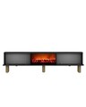 Comoda TV, Hanah Home, Polen Bohem Fireplace, 150x44.6x29.6 cm, PAL , Antracit