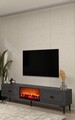 Comoda TV, Hanah Home, Weny Bohem Fireplace, 150x44.6x29.6 cm, PAL , Antracit