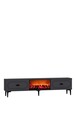Comoda TV, Hanah Home, Weny Bohem Fireplace, 150x44.6x29.6 cm, PAL , Antracit