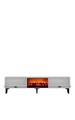 Comoda TV, Hanah Home, Weny Bohem Fireplace, 150x44.6x29.6 cm, PAL , Alb