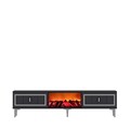 Comoda TV, Hanah Home, Orion Fireplace, 150x44.6x29.6 cm, PAL , Antracit / Argintiu